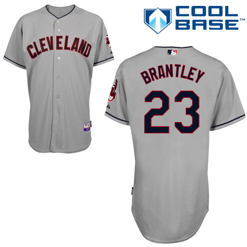 Michael Brantley #23 MLB Jersey-Cleveland Indians Men's Authentic Road Gray Cool Base Baseball Jersey
